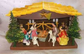 Vtg Christmas Rare Soft Plastic Nativity Scene Figures ...