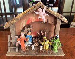 Vintage Nativity Scene Italian Manger Creche Religious Decor ...