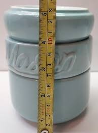 Mason Jar Ceramic Measuring Cups Blue Teal Cottage Core ...