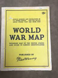 World War Map Service Ribbon Identi. Fred Harvey US Military ...