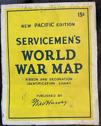 Servicemen's Map of The War: Pacific Edition w/Ribbon ID by ...