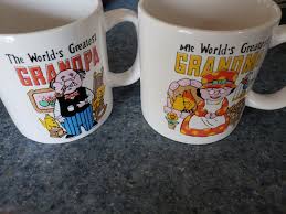 Grandma Grandpa Mugs Coffee Pens Paintbrush Holder Set of 2 ...