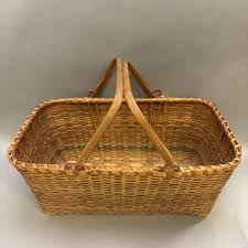 Antique Handwoven Gathering Basket With Handles (14") – Main Street Estate Sales