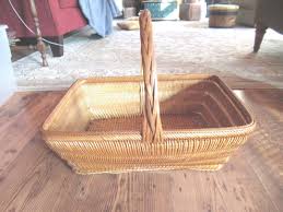 Vintage Large Wicker Rattan Basket Bamboo Rectangle Handle PROC Made Wedding Cards Easter Basket Home Decor Storage Display 1930s 1940s - Etsy.de