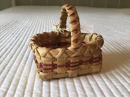 Small Splint Wood Woven Wicker Basket Numbered/Signed by the ...
