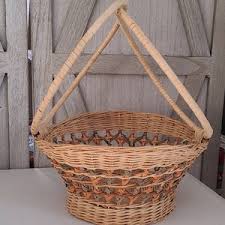 Midcentury Handwoven Basket W/ Handle - Easter , Storage - Etsy