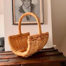 Antique Rattan Log Holder Rustic Black Farmhouse Home Decor - Etsy