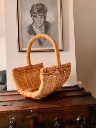 XL Vintage 20”x15”x15” Handcrafted, Rustic Lacquered Wicker Log Gathering/firewood Storage Basket; Primitive/farmhouse Fireplace Decor - Etsy