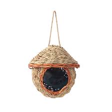 Bird Nest Hand-Woven Grass House For Small Parrot Canary ...