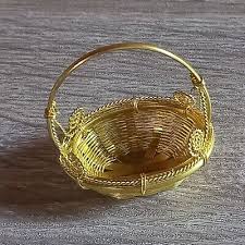 Mini Brass Baskets Vintage Style Hand Woven Brass Wire ...