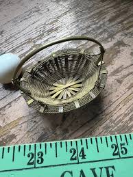 The Smallest Little Brass Miniature Basket With Blown Own ...