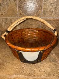 Vintage Brown Woven Basket With Side Pockets - Etsy