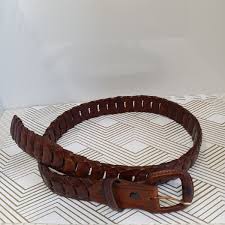 Genuine Leather Buckle & Belt Western Woven Braided Belt 32 ...