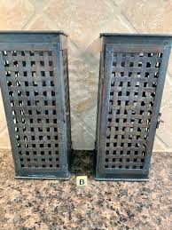 Vintage Pairs of Basketweave Metal Candle Holders/iron ...