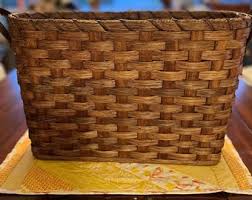 Amish Sewing Basket Tall Woven Storage Basket Knitting ...