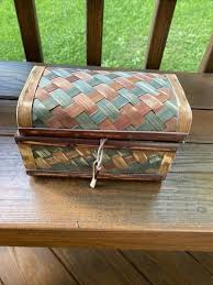 Unique Ratan Wicker Wood Treasure Chest Storage Box With ...