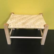 Golden Pecan Woven Foot Stool: Maple Wood, Handmade Childs ...