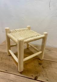 Gharyan Weaved Moroccan Stool – Sea + Green