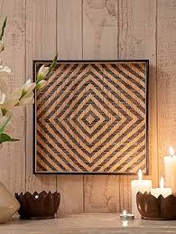 KADAM HAAT Handmade Bamboo Jamdani Barfi Wall Art | Decorations for Living Room, Bedroom, Kitchen & Office (Black) : Amazon.in: Home & Kitchen