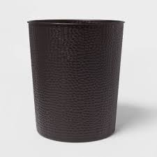 Bathroom Wastebasket Dark Bronze - Threshold™: Iron Material, Traditional Decor, 272 Volume, Abstract Pattern : Target