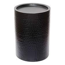 Found & Fable Black Hammered Accent Table, Medium