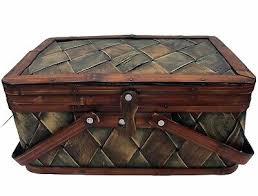 Vintage Picnic Basket 12x8x6” | eBay