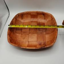 Winco WWB-12 Wooden Woven 2 Shapes of Salad Bowl 12" & Tray ...
