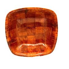 Parquet Formosa Salad Serving Bowl Wooden Woven Square 9.75 ...