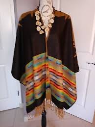 Artisanal Andean Poncho Unisex One Size REVERSIBLE Mustard Yellow Black Fringe | eBay