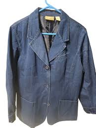 Vtg Women's 10P Liz Claiborne Blue Jean Denim Jacket Blazer ...