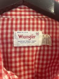 Wrangler Shirt Red Gingham Check Pearl Snap Vintage 80s USA ...