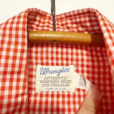 Vintage 80s Wrangler Pearl Snap Red Gingham Shirt Western ...