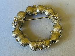 Vintage AVON Silver Tone Faux Grey White Pearls Wreath Brooch Pin | eBay