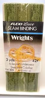 VINTAGE 3 yds Avocado 43 Flexi-Lace Nylon Seam Binding ...