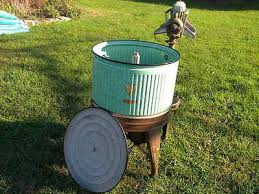 ANTIQUE~VOSS BRO. MFG CO.~IOWA~GREEN GRANITEWARE TUB~WRINGER WASHING MACHINE | #534457041