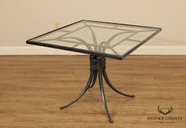 Vintage Bronzed Cast Aluminum and Glass Square Patio Dining Table | eBay