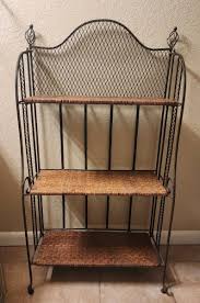 Vintage Iron & Wicker 3-Tier Bookcase Shelving Unit | eBay