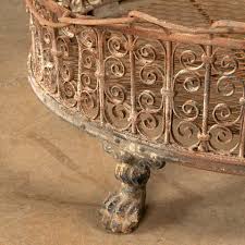 Antique Footed Wrought Iron Oval Basket