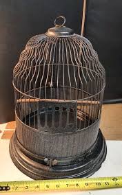 Vintage Domed Hanging Bird Cage Finch Canary 3 "Bug" Clamps ...