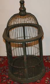 Gorgeous Vintage Wire/wood Birdcage in Dark Green Paint ...