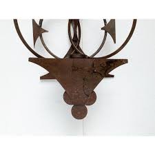 Mid-Century Danish Brutalist Metal Wall Sculpture and Candle Holder, 1960s For Sale at 1stDibs