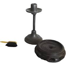 Group of Three (3) Miniature Dollhouse Tall Pewter Candlestick Clothes. For Sale at Ruby Lane