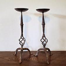 Set of 2 Wrought Iron Candleholders, Craftsman Style 13" Candlesticks, Blacksmith Set of 2 - Etsy