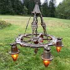 Vintage 5 Light Gothic Style Scrolled Castle Chandelier Hanging Fixture | eBay