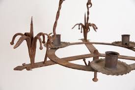 Italian Baroque Style Wrought Iron 3-Light Chandelier, Early 19th Century For Sale at 1stDibs