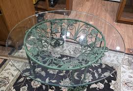 Fine Green Iron Coffee Table with Thick Glass Top | eBay