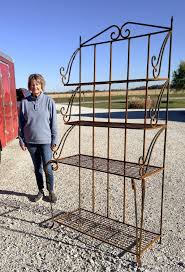 Wrought Iron Large Bakers Rack Metal Shelving