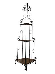 Vintage French Rattan Metal Three Tier Shelf Foldable ...