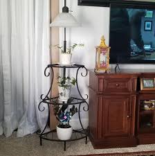 Other | Raught Iron And Glass Plant Stand And Lamp Beautiful ...