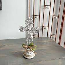 Eclectic Revival Upcycled Hand Painted Carved Cross Home Decor | eBay